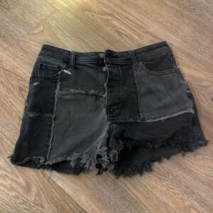 Hollister Two-Tone Black Jean Shorts